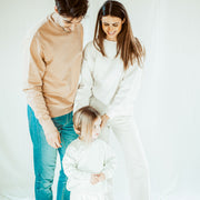 Latte papa  magic papa vibes sweatshirt with embroidered text for dads 