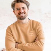 Latte papa  magic papa vibes sweatshirt with embroidered text for dads 