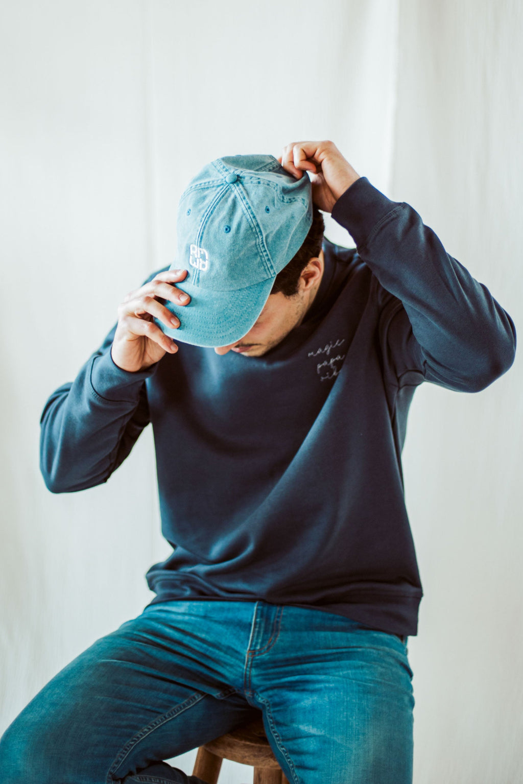 ER icon CAP light denim