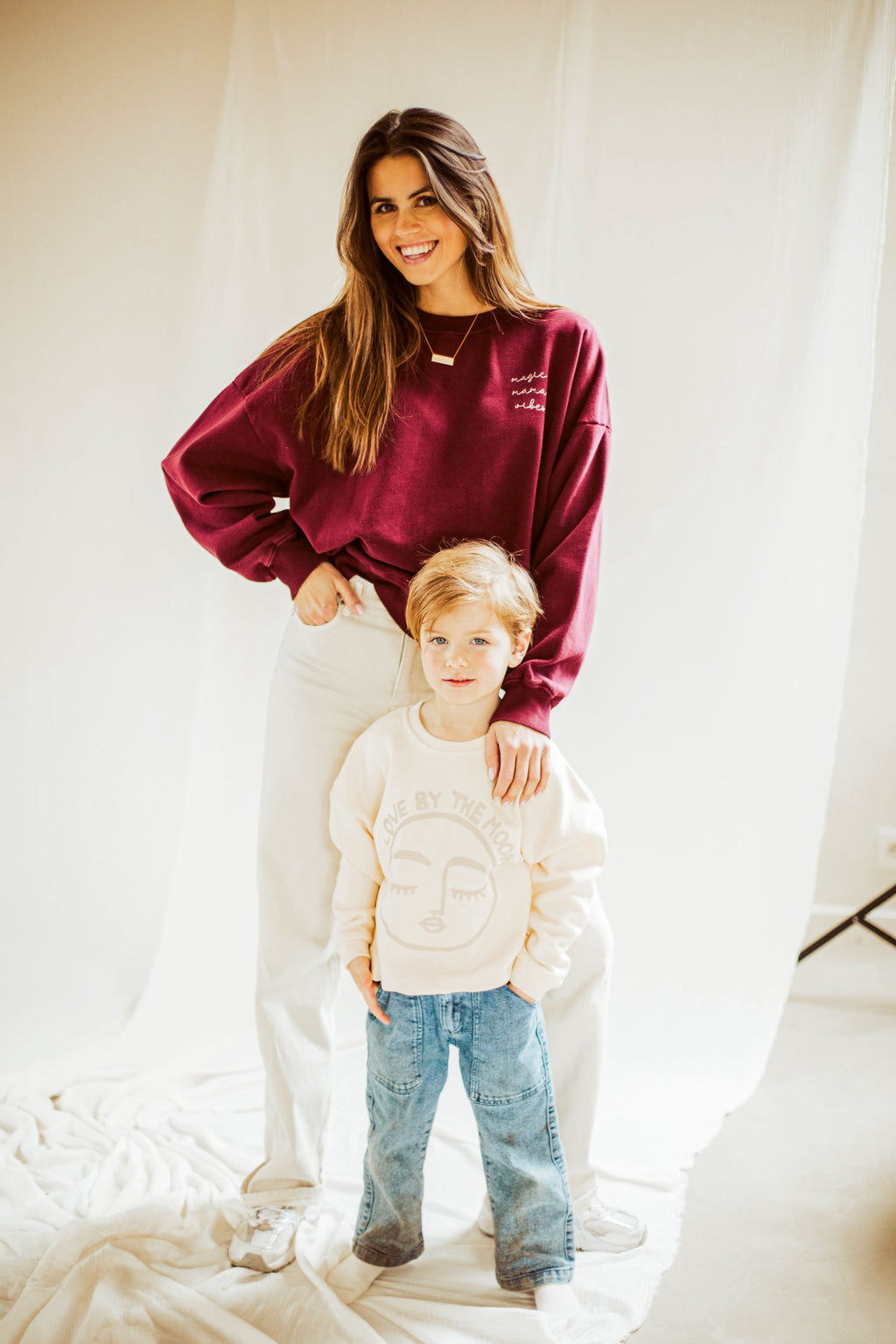 burgundy MAMA loose fit