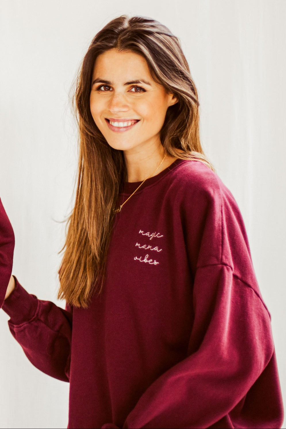 burgundy MAMA loose fit