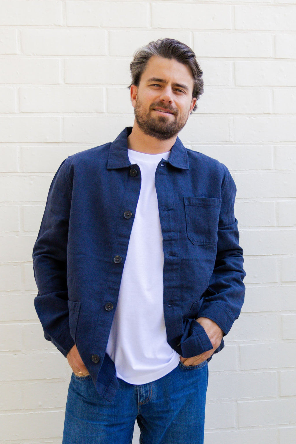 midnight blue SUNRISE overshirt jacket