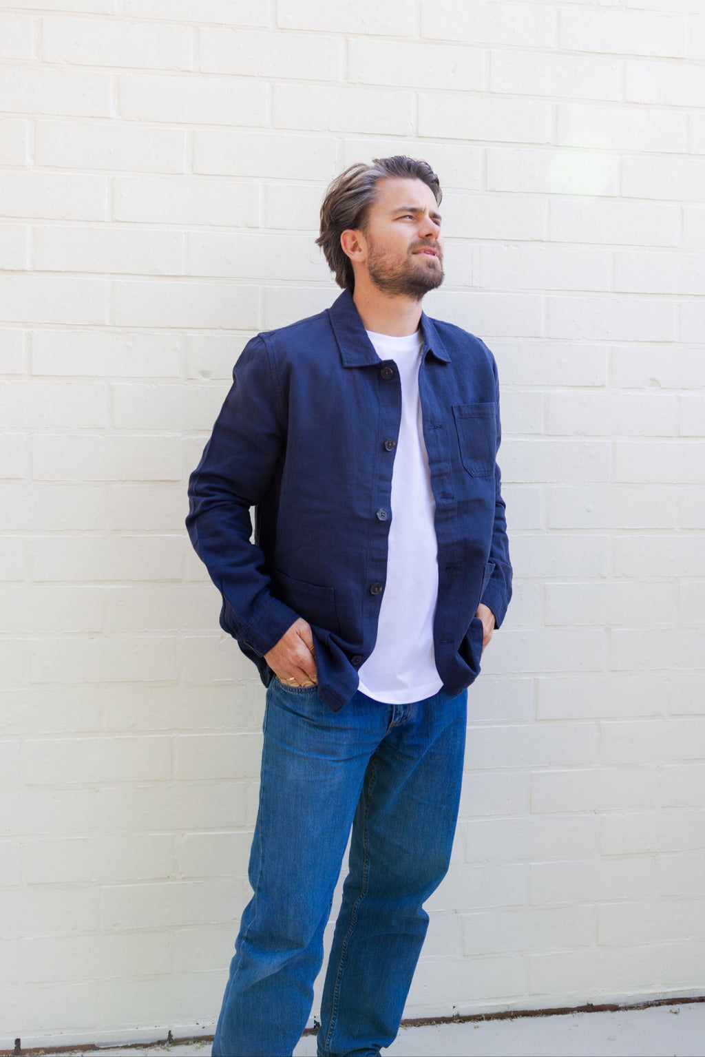 midnight blue SUNRISE overshirt jacket
