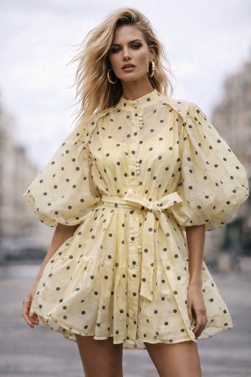 VALIE polka dress BUTTER short