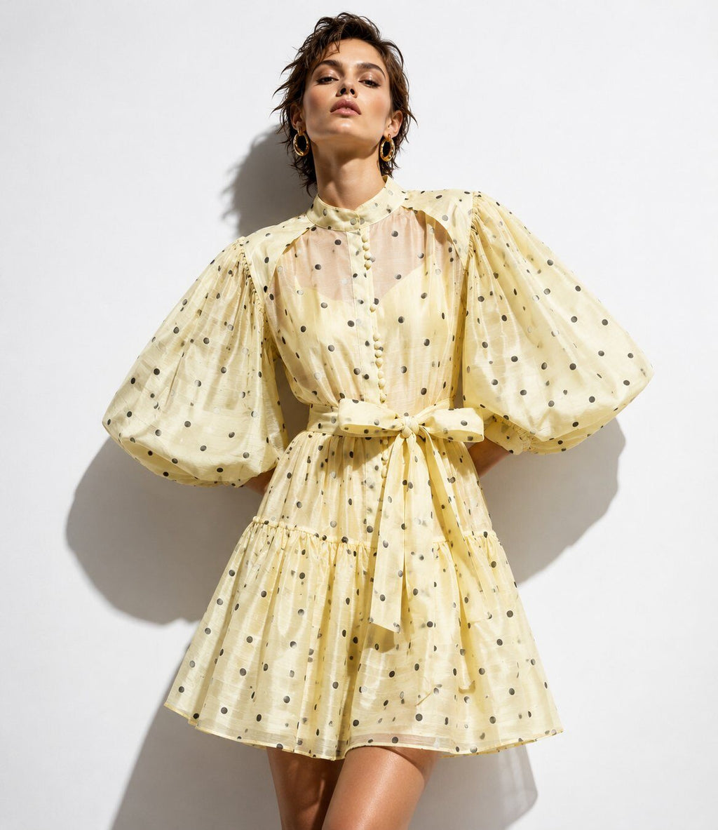 VALIE polka dress BUTTER short