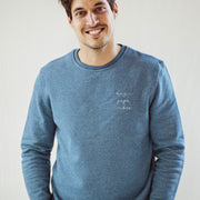 ocean blue magic papa vibes sweatshirt with embroidered text for dads 