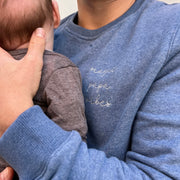 ocean blue magic papa vibes sweatshirt with embroidered text for dads 