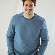 ocean blue magic papa vibes sweatshirt with embroidered text for dads 