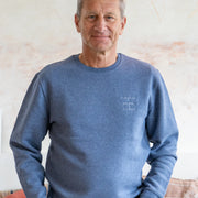 ocean blue magic papa vibes sweatshirt with embroidered text for dads 
