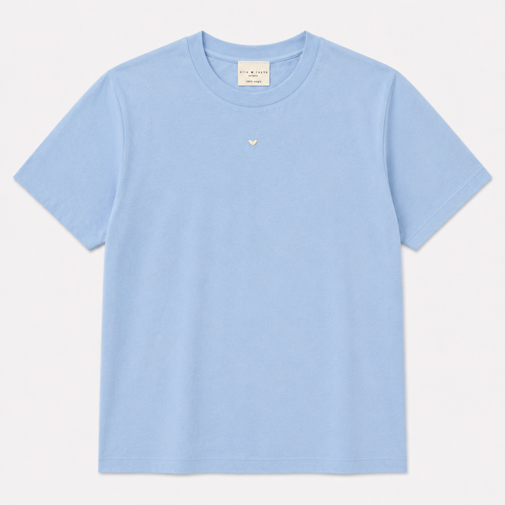 soft blue HEART t-shirt classic fit