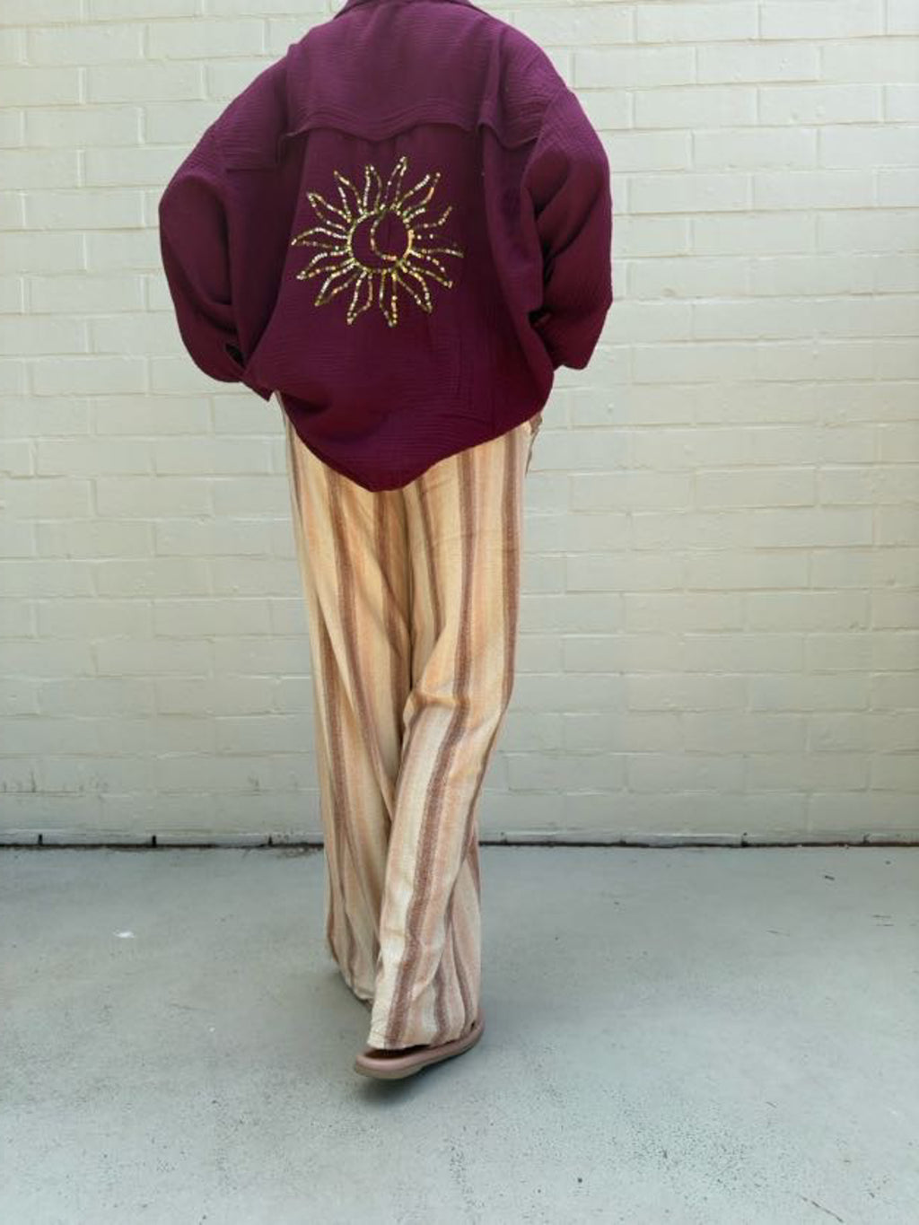 OLIVIA terry pants MOKKA stripes
