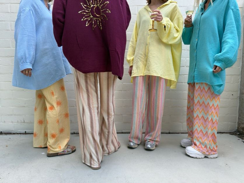 OLIVIA terry pants MOKKA stripes