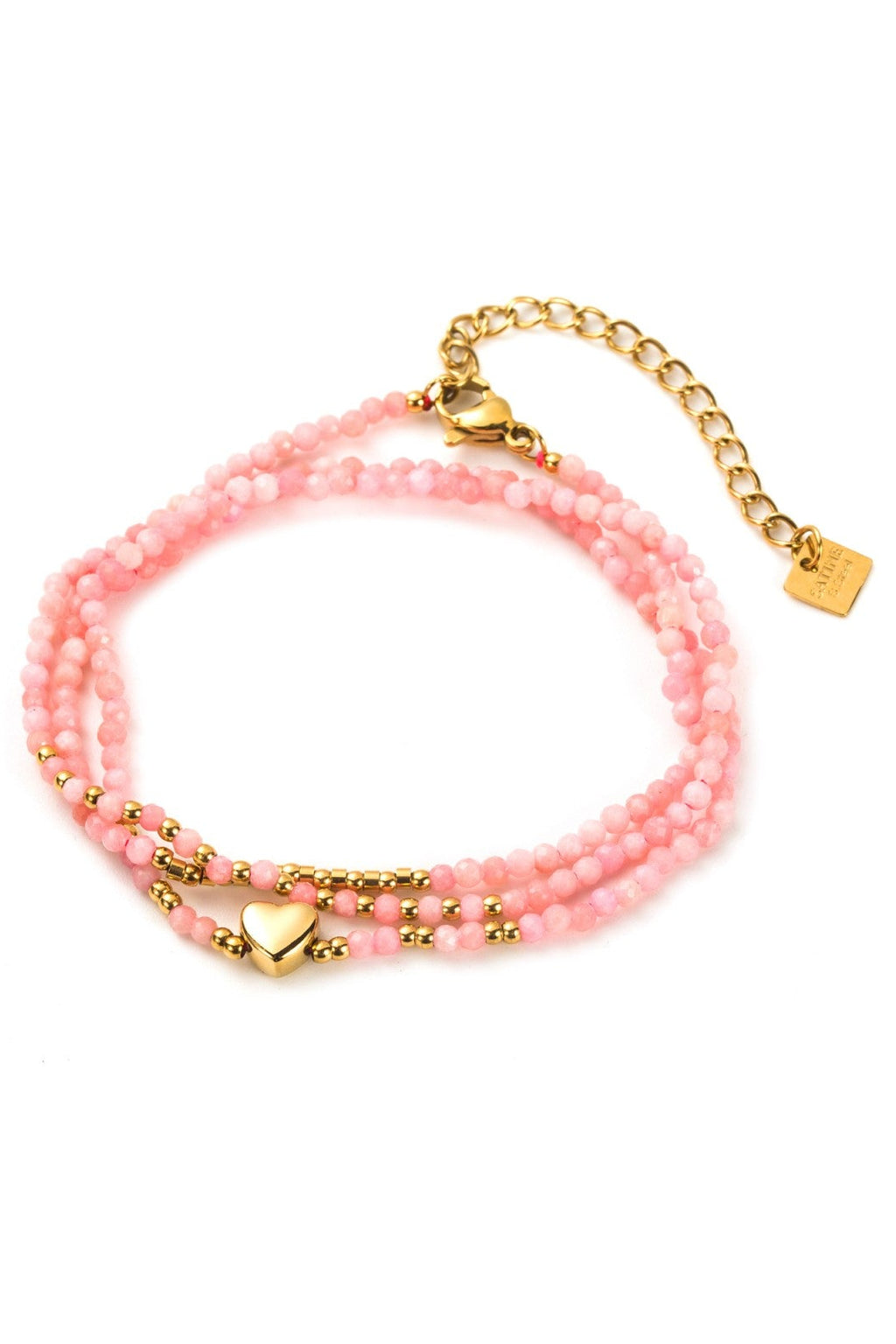 pink beaded HEART bracelet