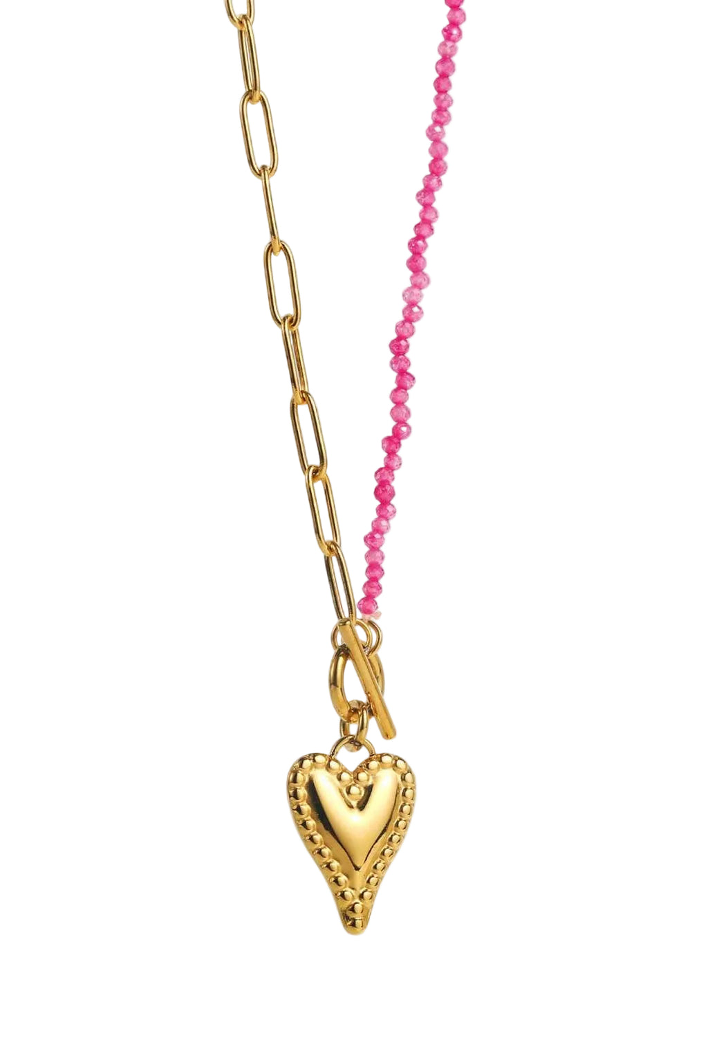 pink HEART 50/50 necklace