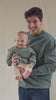 Pine green magic papa vibes sweatshirt with embroidered text for dads
