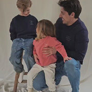 blue magic papa vibes sweatshirt with embroidered text for dads 