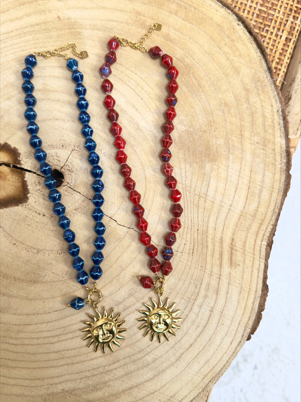 burgundy SUN necklace
