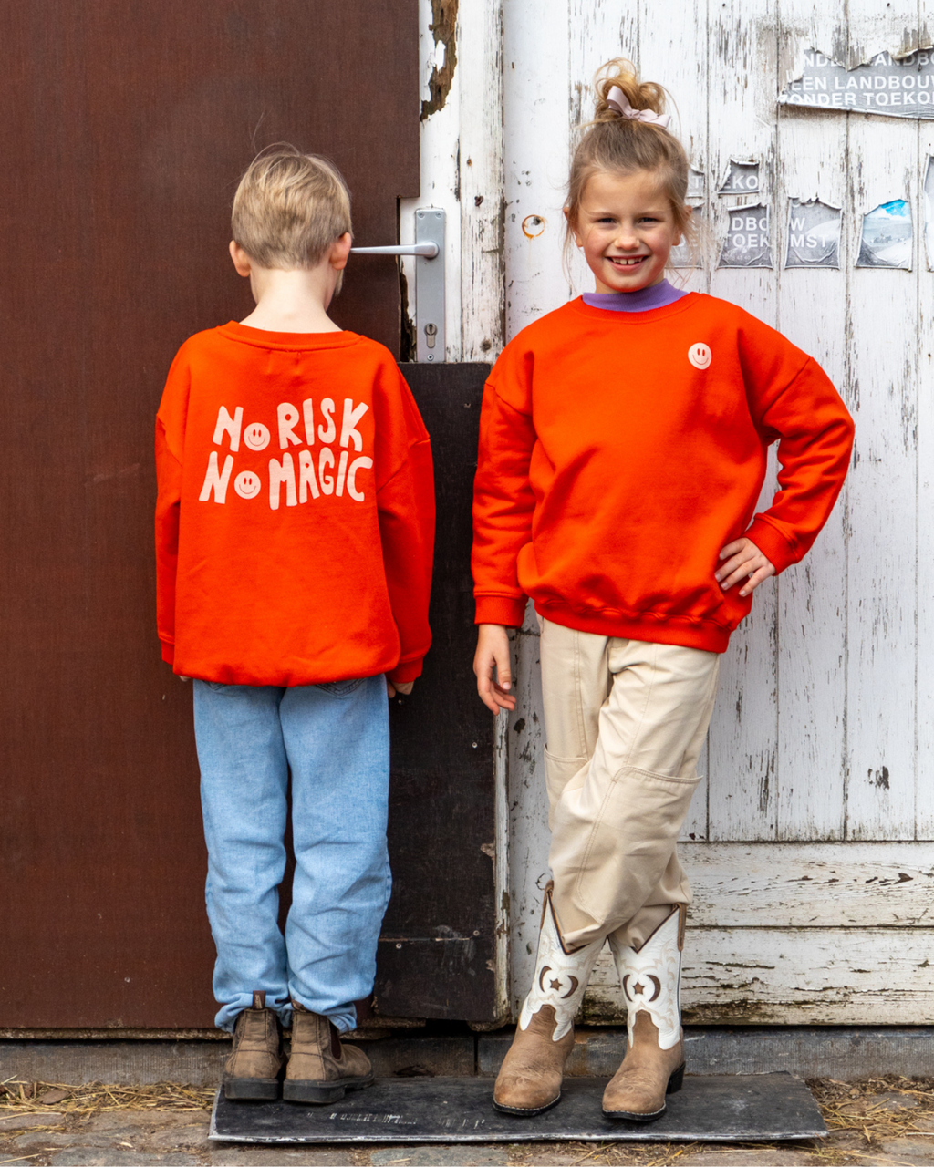 little fiery red NO RISK NO MAGIC loose fit