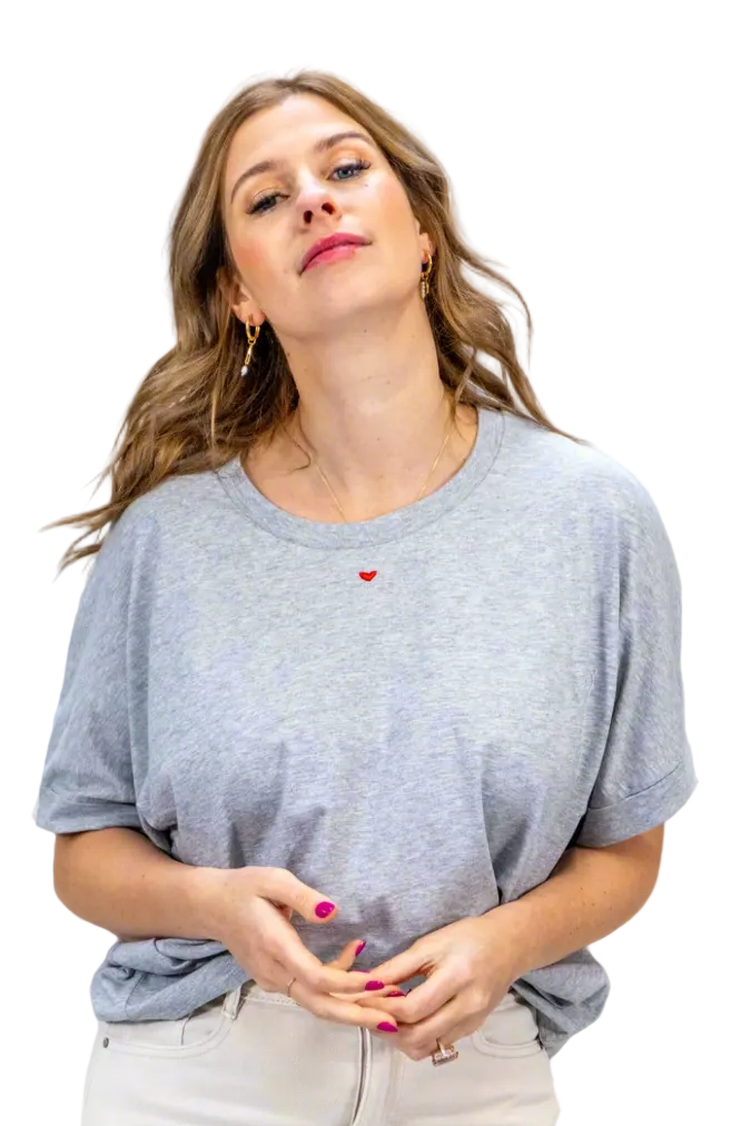mighty grey LITTLE HEART loose fit