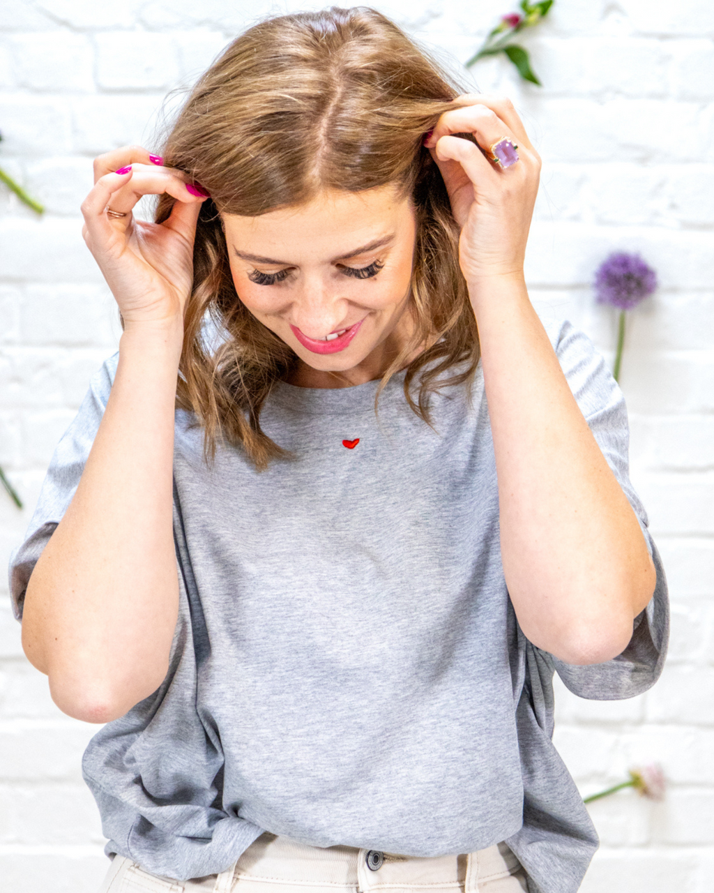 mighty grey LITTLE HEART loose fit