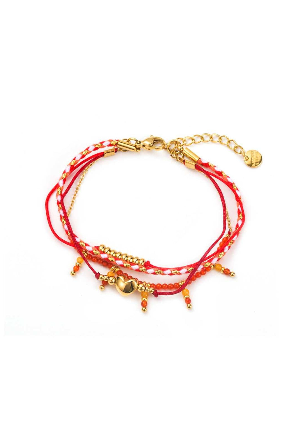 red funky HEART bracelet
