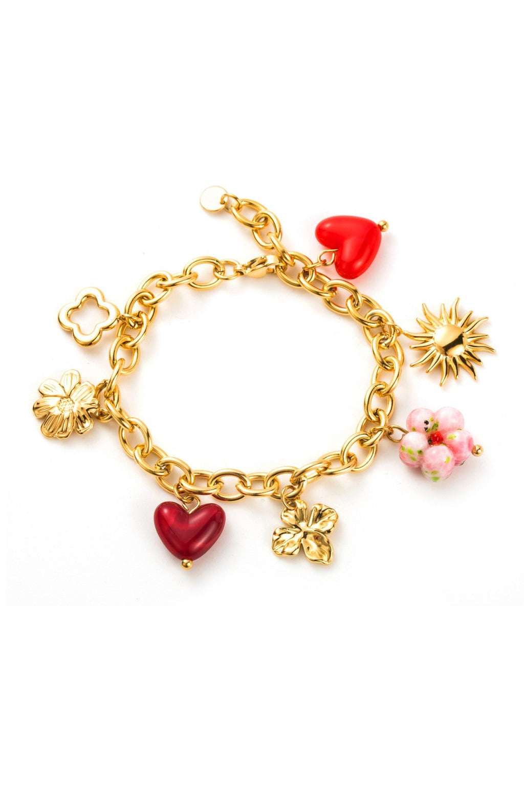 red HEART flowers bracelet