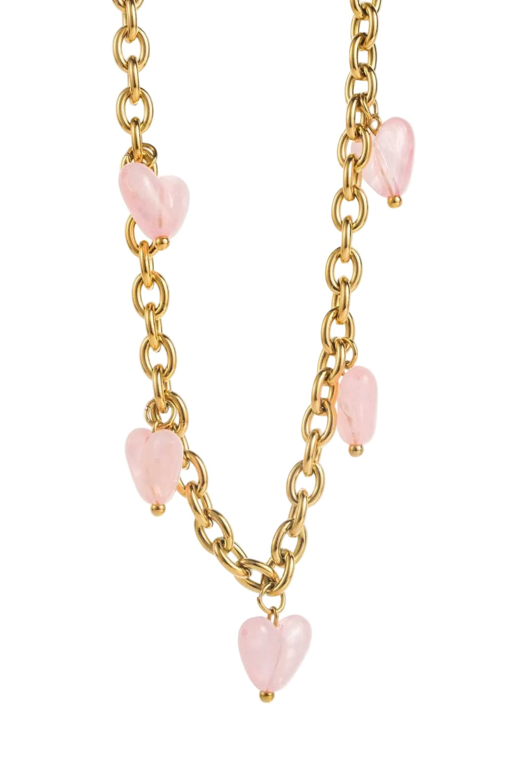 pink hearts CHARM necklace