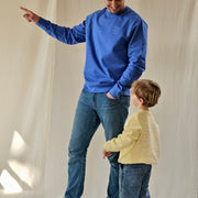 Sky blue magic papa vibes sweatshirt with embroidered text for dads 