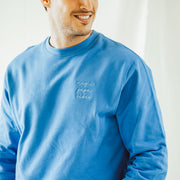sky blue magic papa vibes sweatshirt with embroidered text for dads 