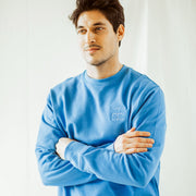 sky blue magic papa vibes sweatshirt with embroidered text for dads 