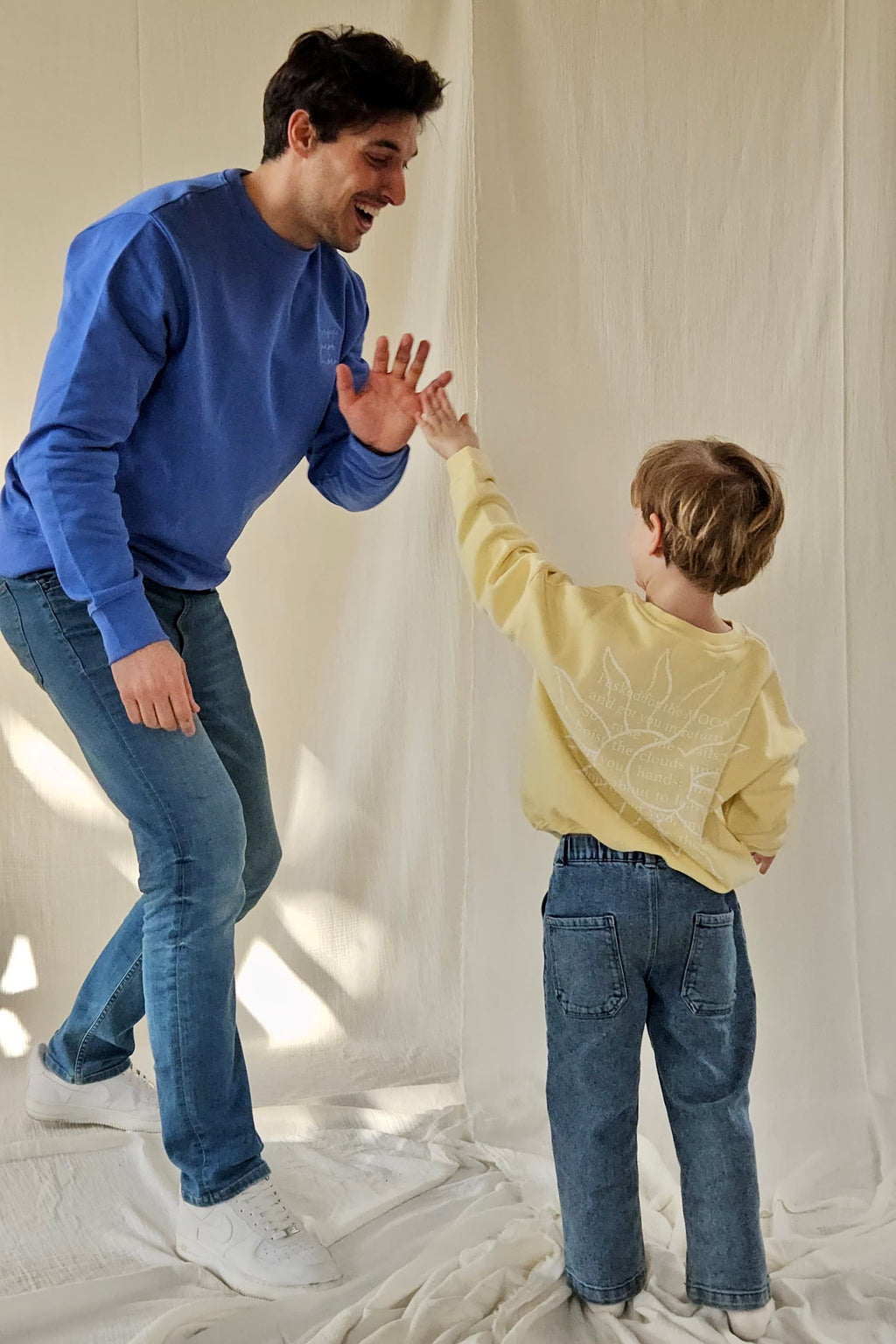 sky blue magic papa vibes sweatshirt with embroidered text for dads 