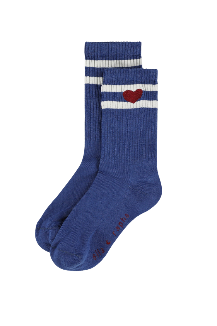 ink blue HEART socks