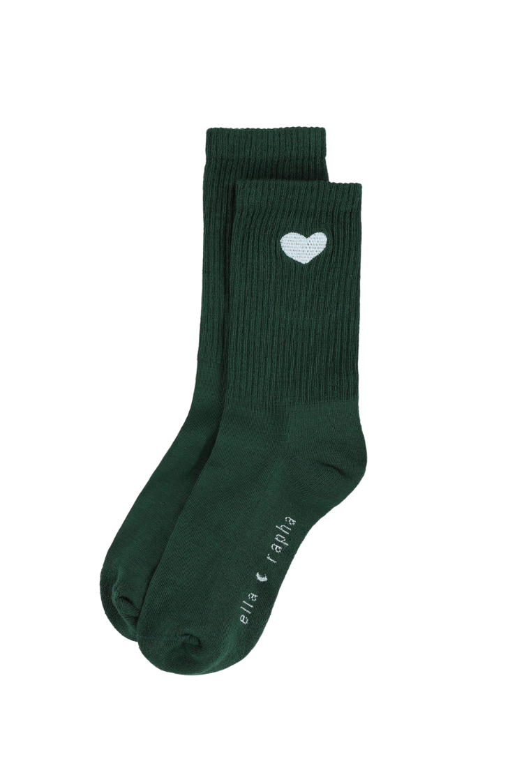 deep green HEART socks