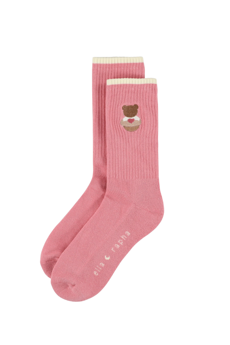 pink TEDDY BEAR socks