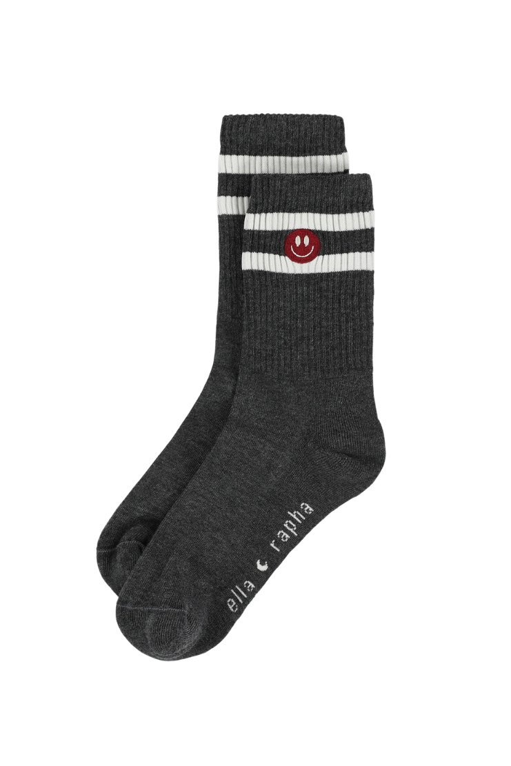 dark grey SMILEY socks