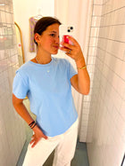 soft blue HEART t-shirt classic fit