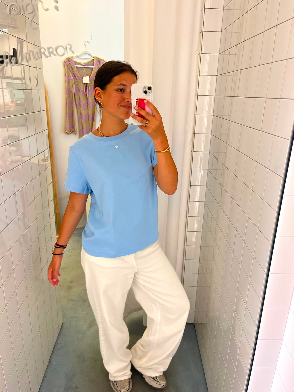 soft blue HEART t-shirt classic fit