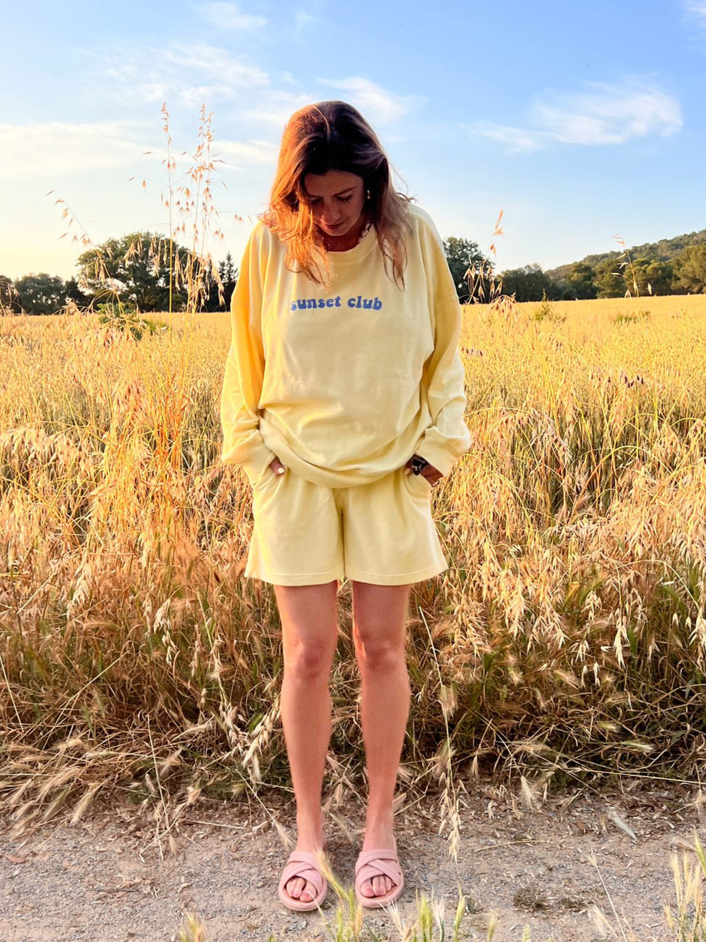 terry SUNSET CLUB sweatshirt loose fit