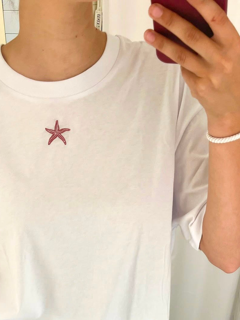 white STARFISH t-shirt loose fit