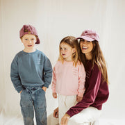 Burgundy magic mama vibes sweatshirt with embroidered text for moms 