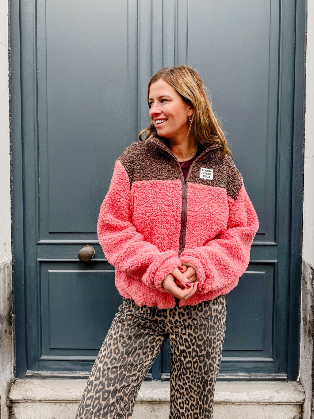 teddy SMILEY JACKET pink