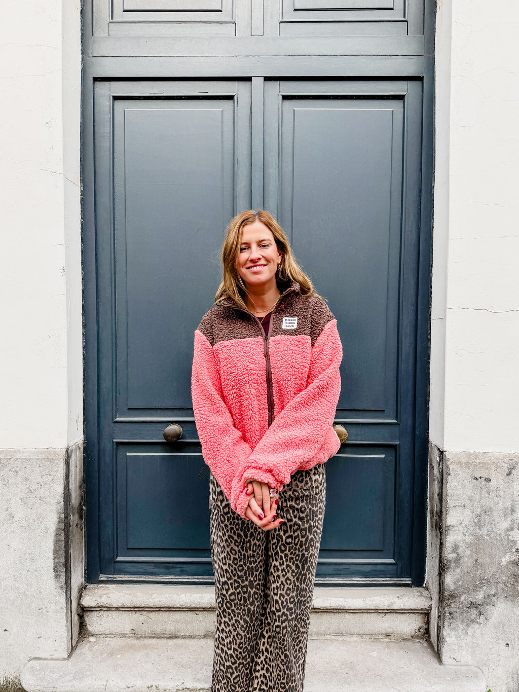 teddy SMILEY JACKET pink
