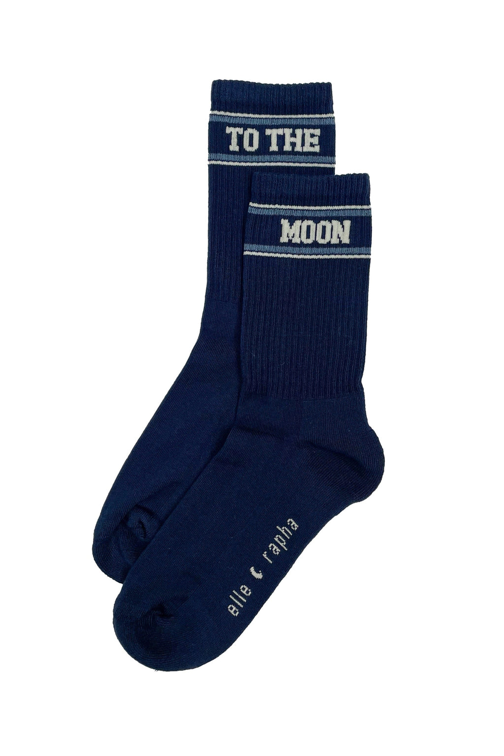 TO THE MOON socks blue