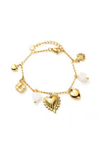 white HEART charm bracelet