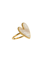 white HEART ring