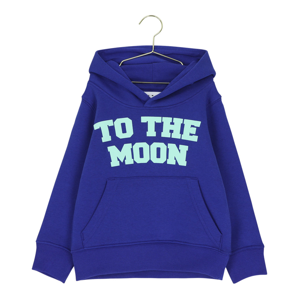 little worker blue TO THE MOON hoodie