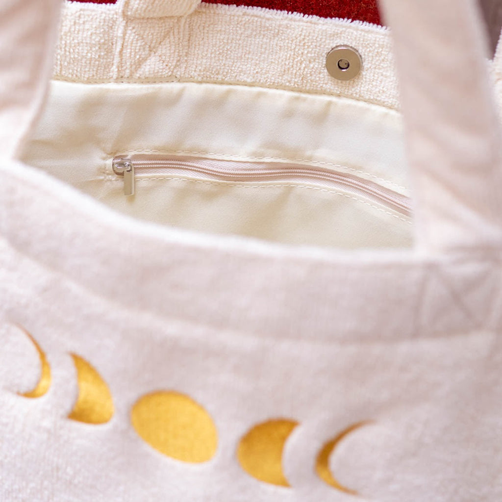 white FULL MOON terry bag