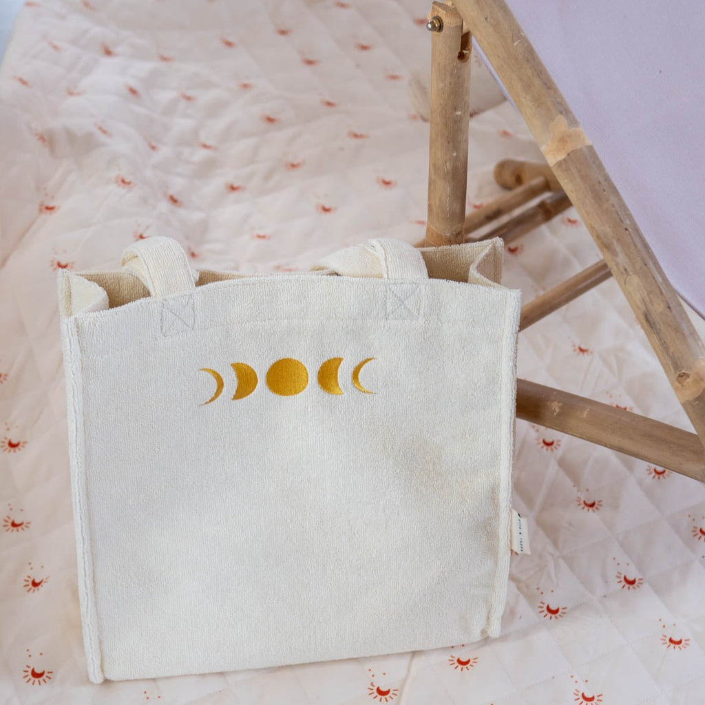 white FULL MOON terry bag