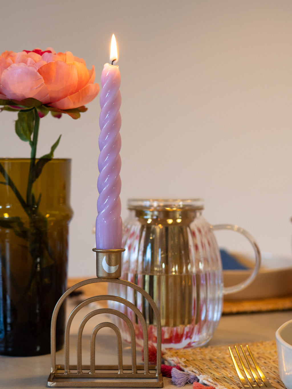 golden RAINBOW CANDLE HOLDER