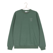 Pine green magic papa vibes sweatshirt with embroidered text for dads